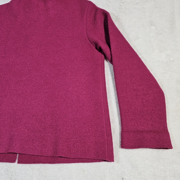 Eileen Fisher Magenta Wool Cardigan - Picture 7 of 11